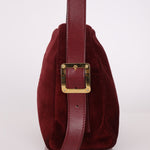 Loewe Suede Wine Red Anagram Crossbody - FashioNica