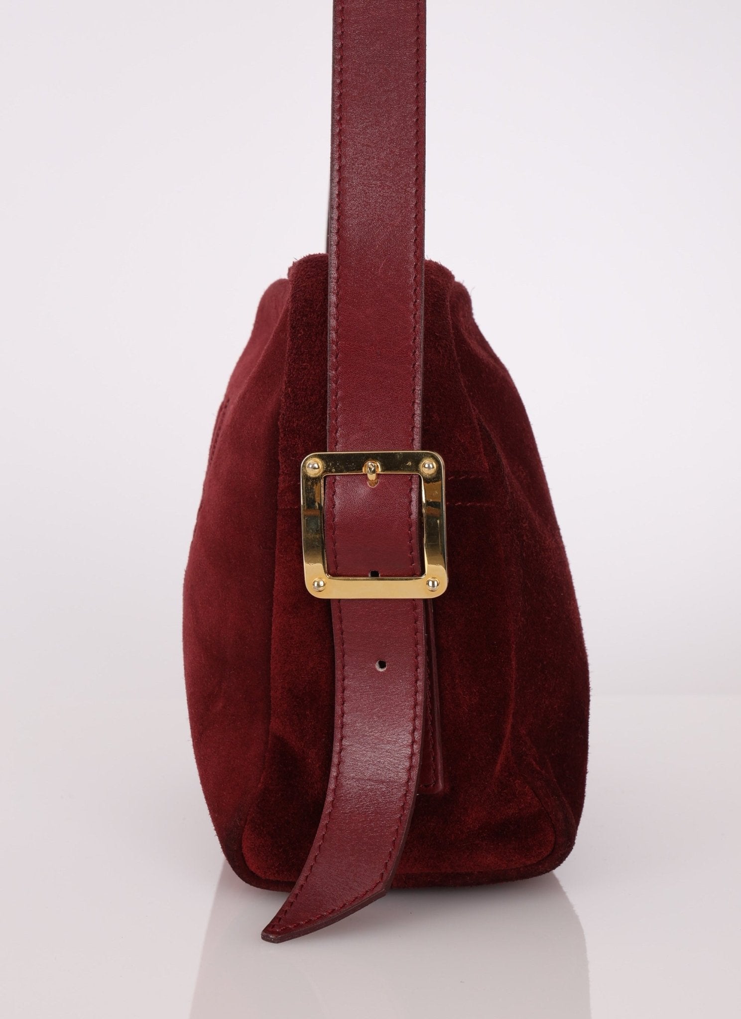 Loewe Suede Wine Red Anagram Crossbody - FashioNica