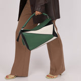 Loewe Tricolor Olive Medium Puzzle Bag - FashioNica