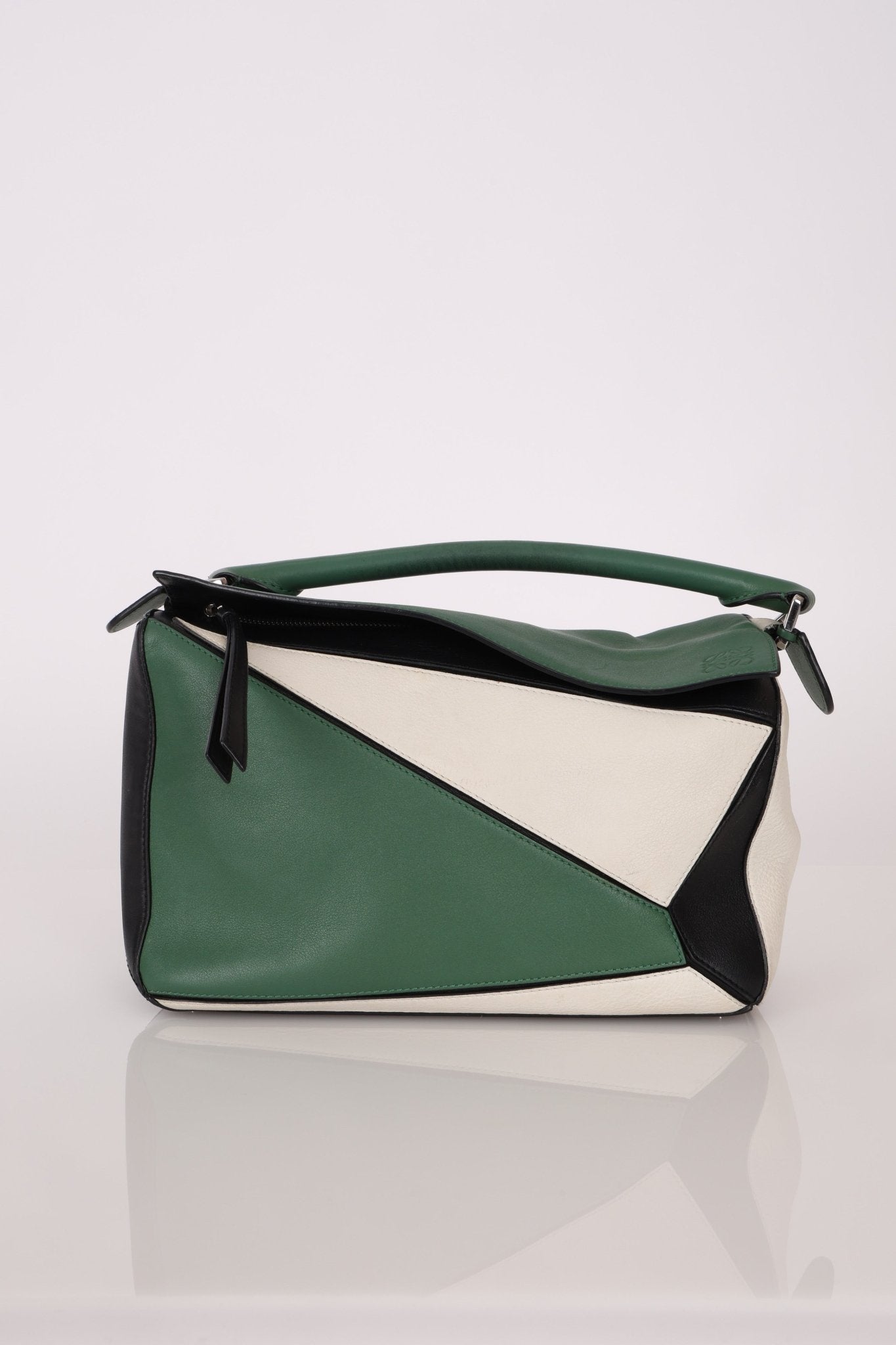 Loewe Tricolor Olive Medium Puzzle Bag - FashioNica
