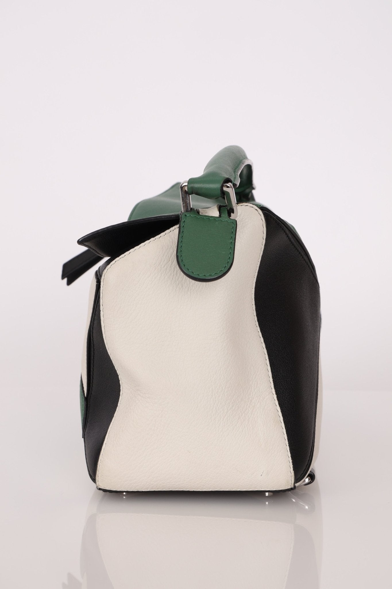 Loewe Tricolor Olive Medium Puzzle Bag - FashioNica