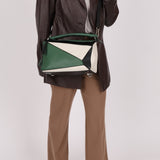 Loewe Tricolor Olive Medium Puzzle Bag - FashioNica