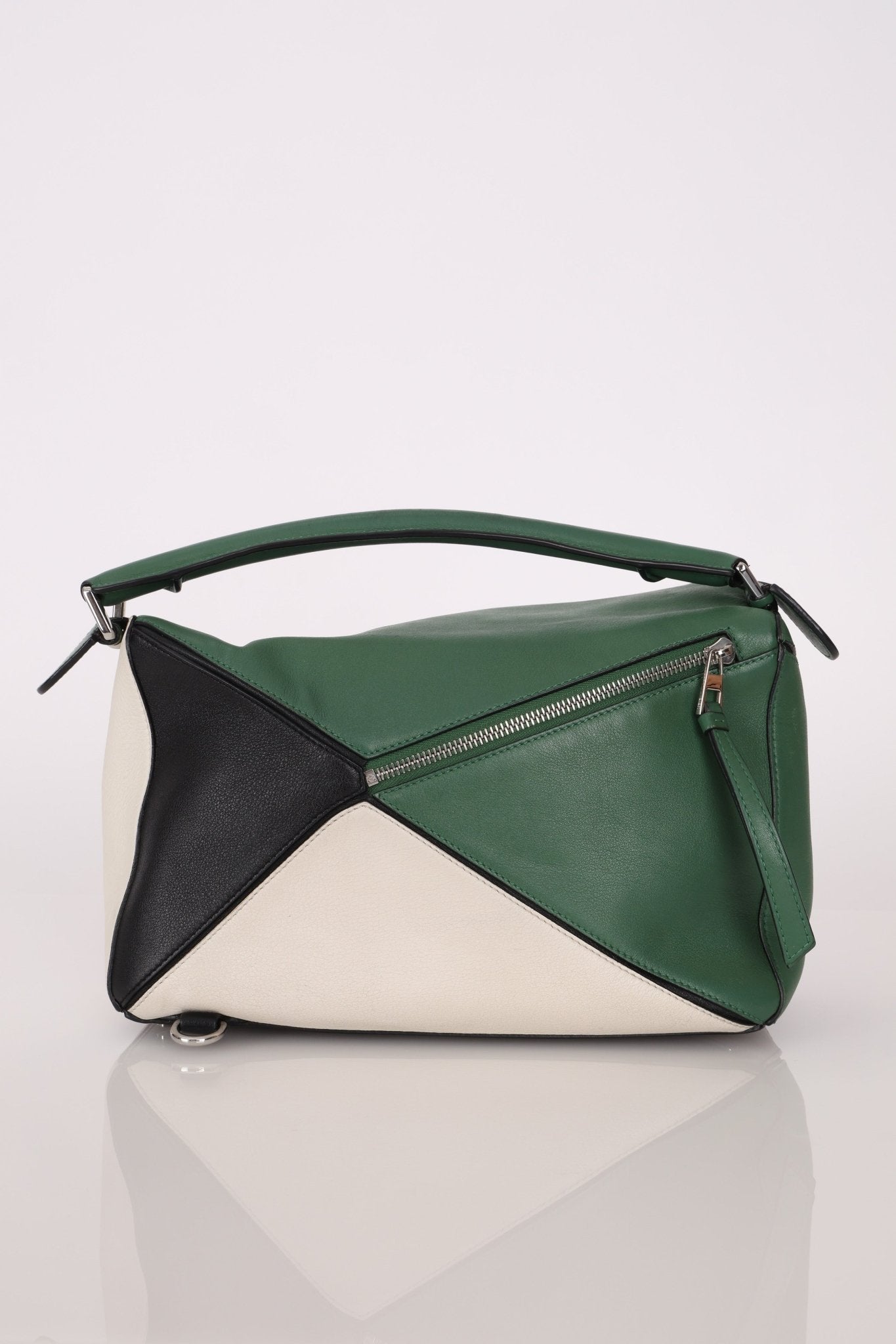 Loewe Tricolor Olive Medium Puzzle Bag - FashioNica