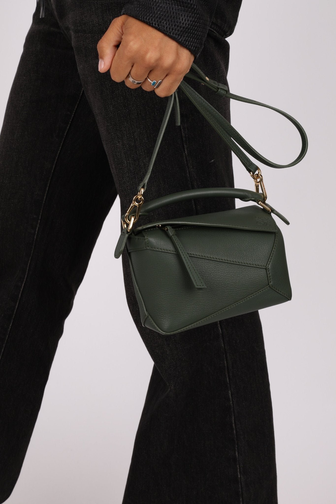 Loewe Vintage Khaki Mini Puzzle Edge Bag - FashioNica