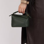 Loewe Vintage Khaki Mini Puzzle Edge Bag - FashioNica