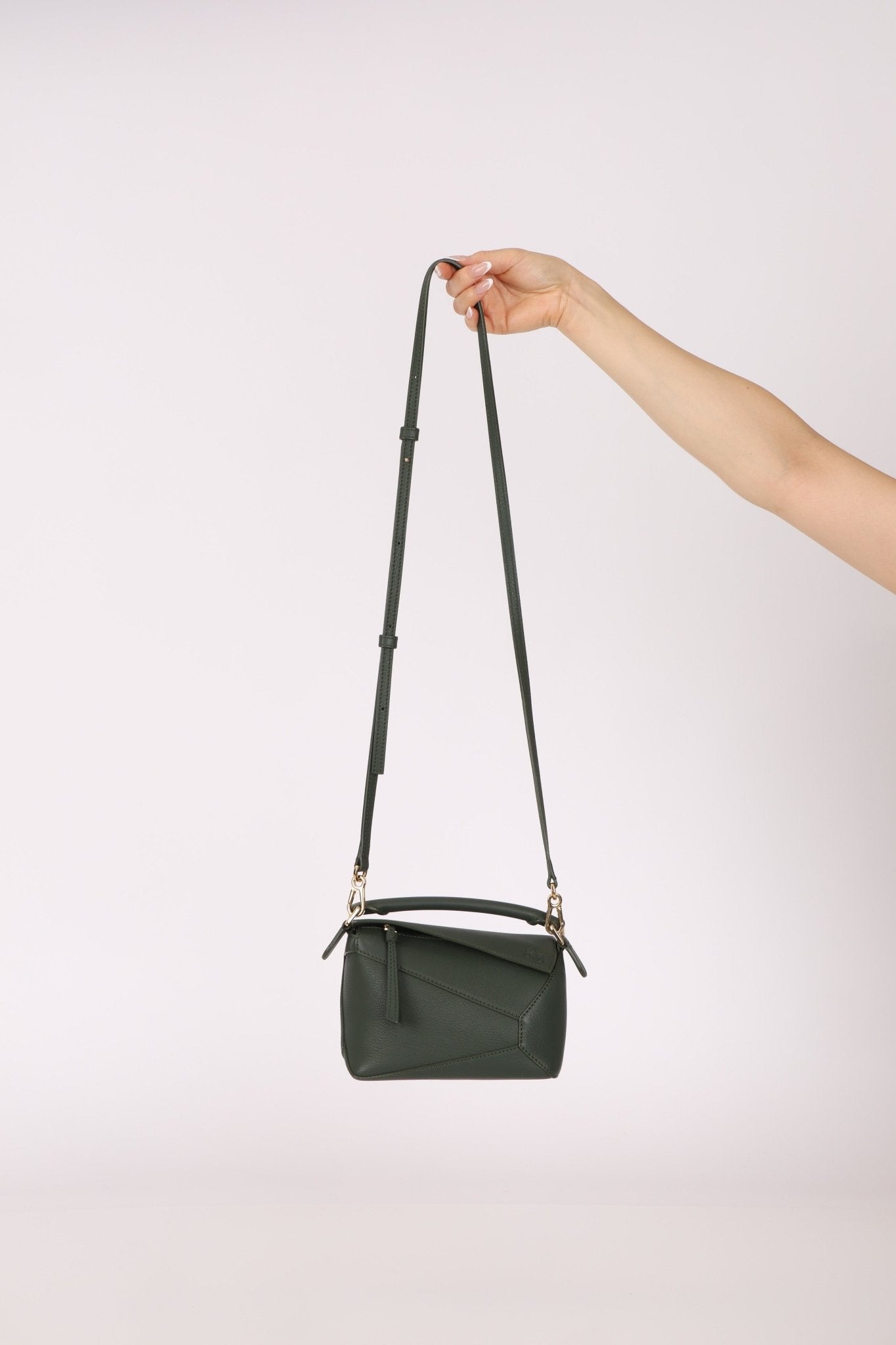 Loewe Vintage Khaki Mini Puzzle Edge Bag - FashioNica