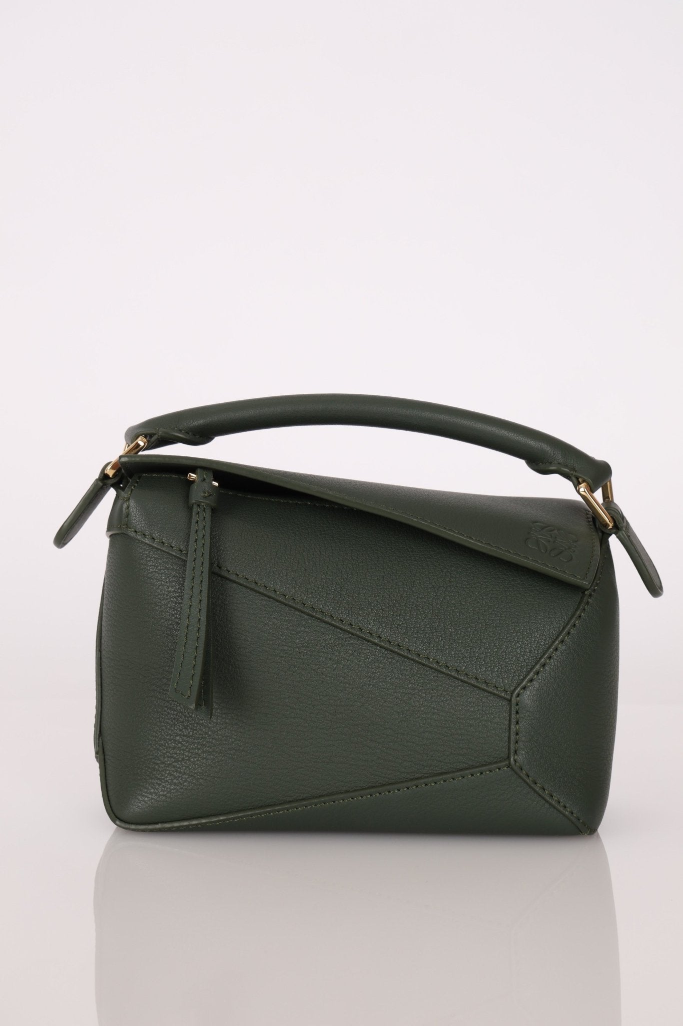 Loewe Vintage Khaki Mini Puzzle Edge Bag - FashioNica
