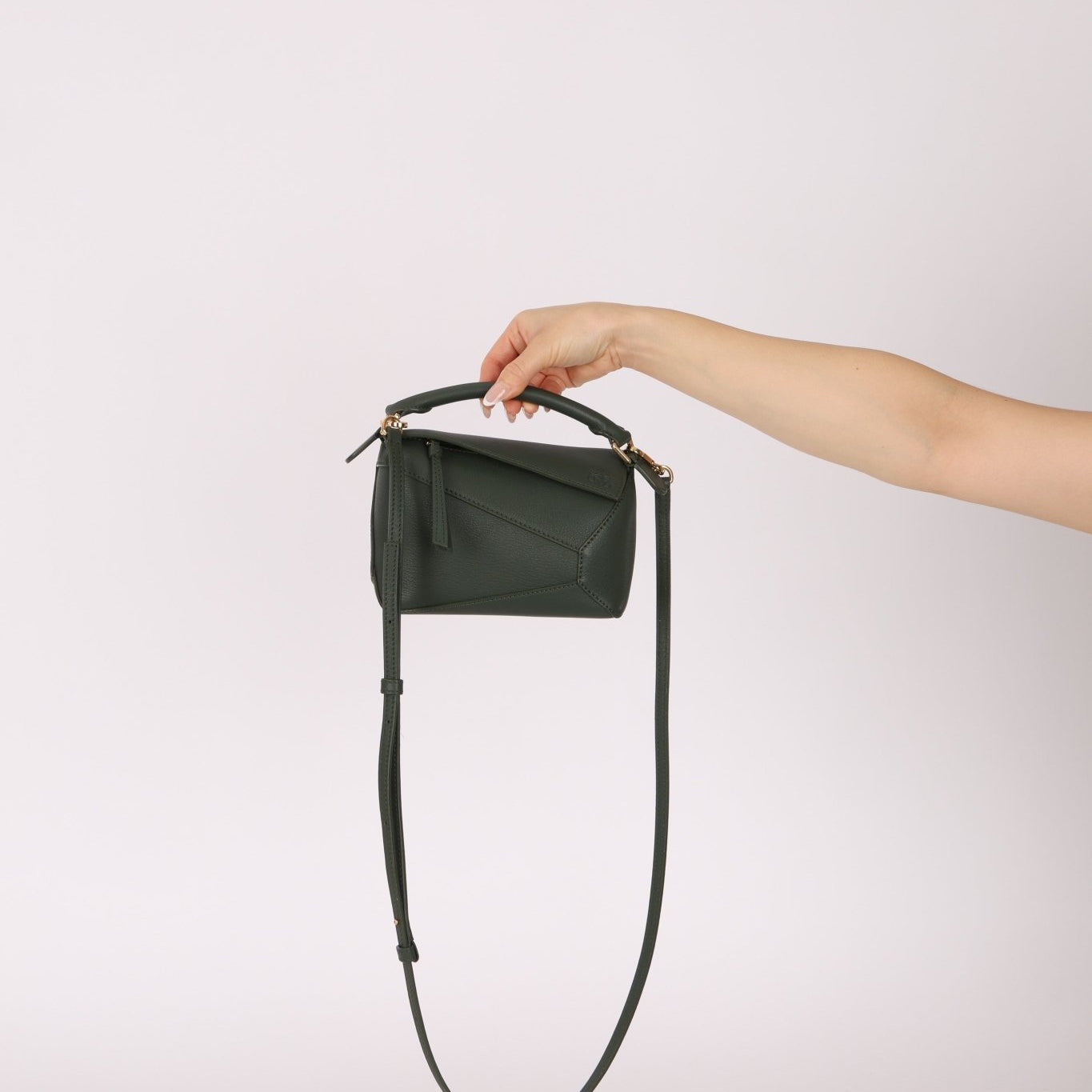 Loewe Vintage Khaki Mini Puzzle Edge Bag - FashioNica
