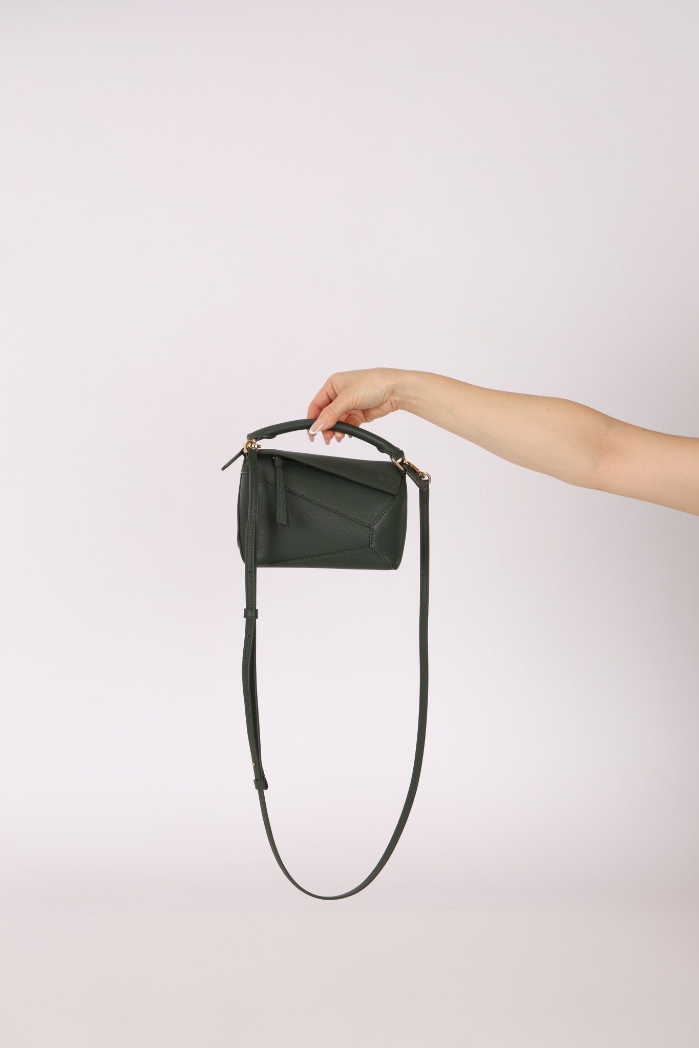 Loewe Vintage Khaki Mini Puzzle Edge Bag - FashioNica
