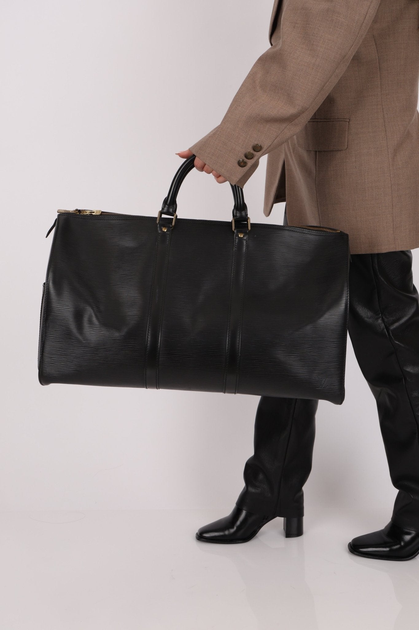 Louis Vuitton 1990 Black Epi Leather Keepall 50 - FashioNica
