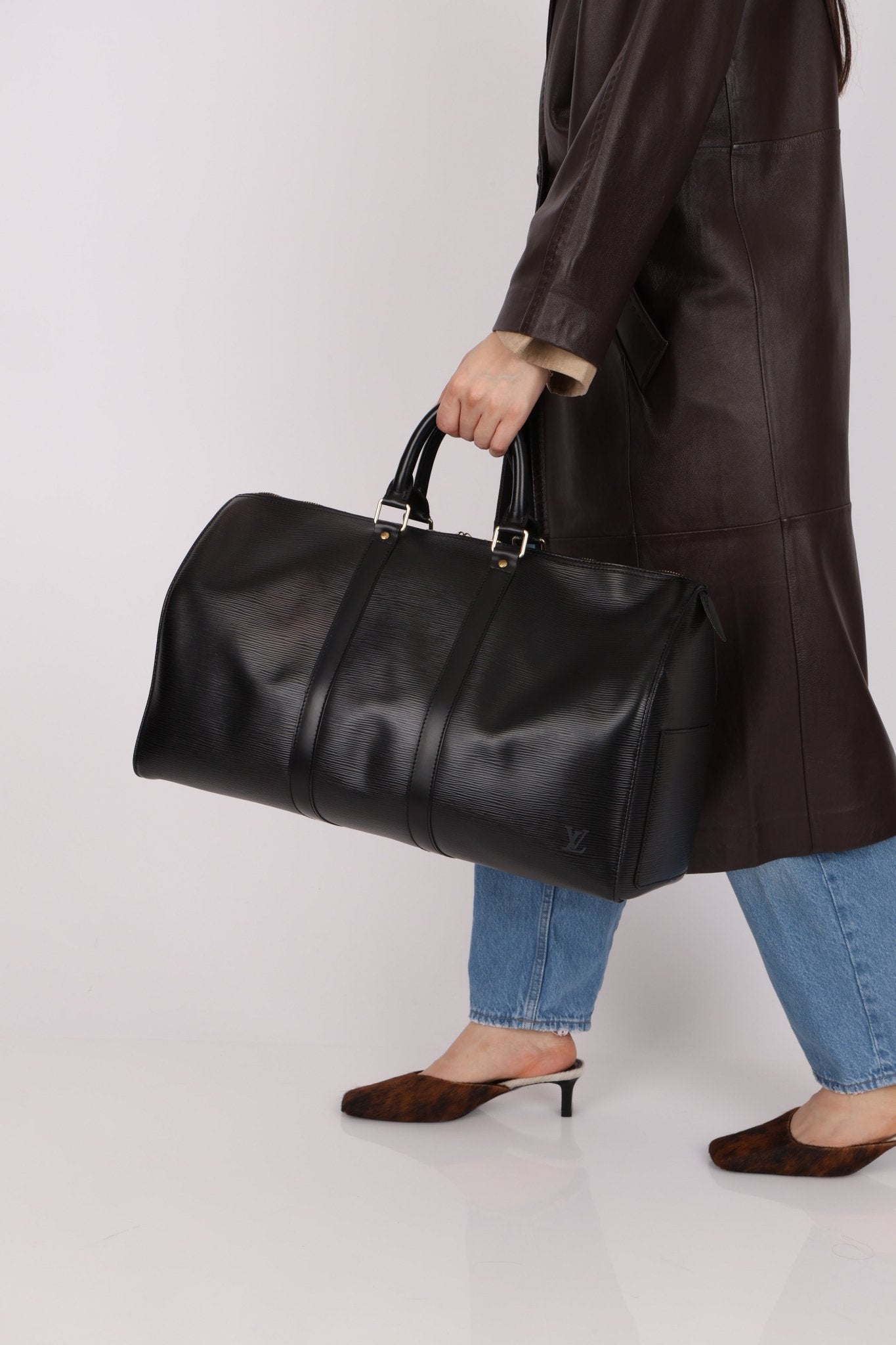 Louis Vuitton Black Epi Leather Keepall 45 - FashioNica