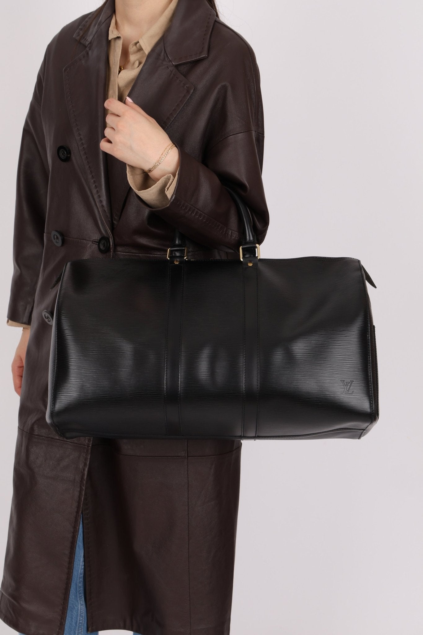 Louis Vuitton Black Epi Leather Keepall 45 - FashioNica