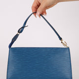Louis Vuitton Blue Epi Leather Pochette - FashioNica