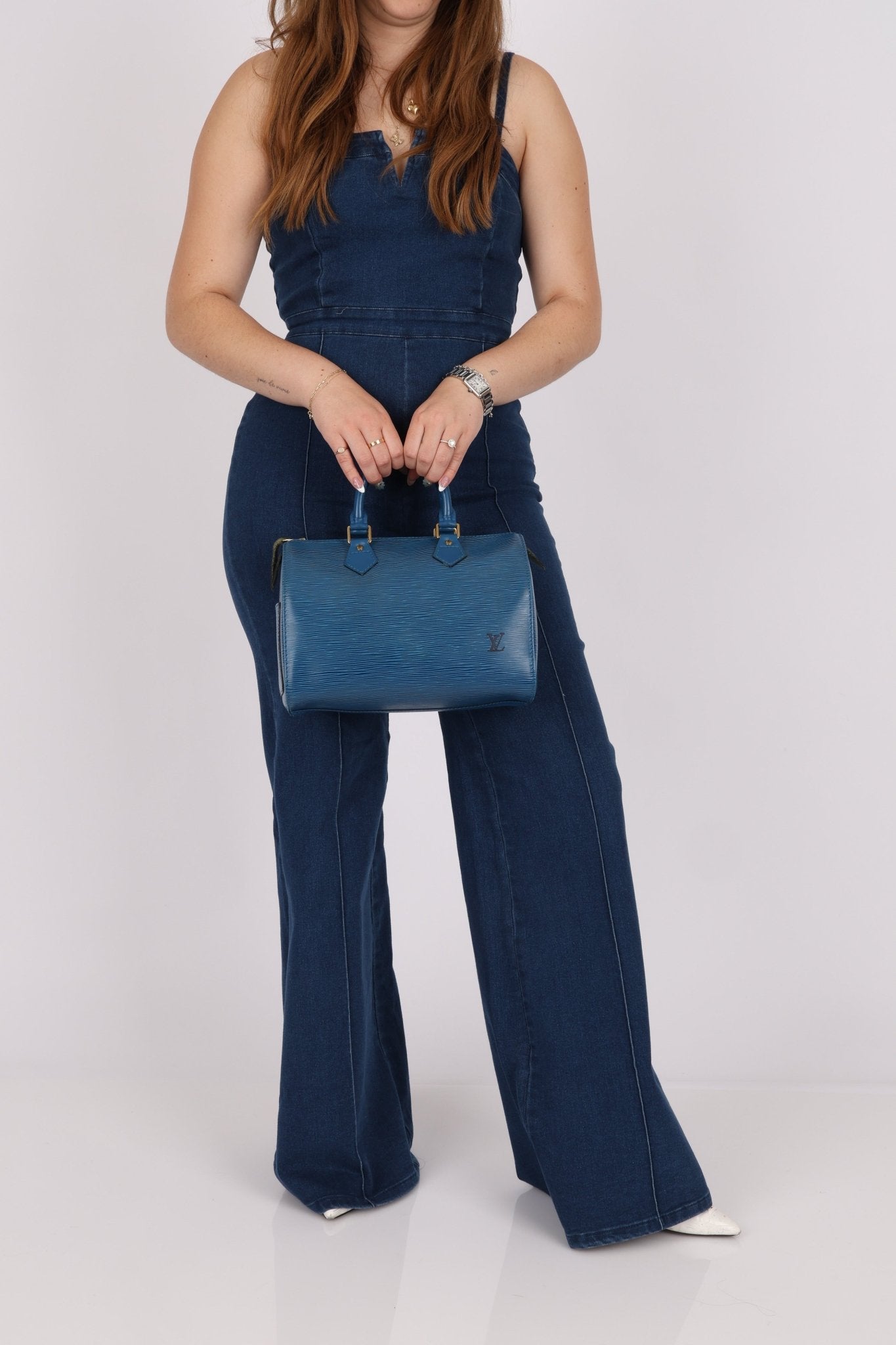 Louis Vuitton Blue Epi Speedy 30 - FashioNica