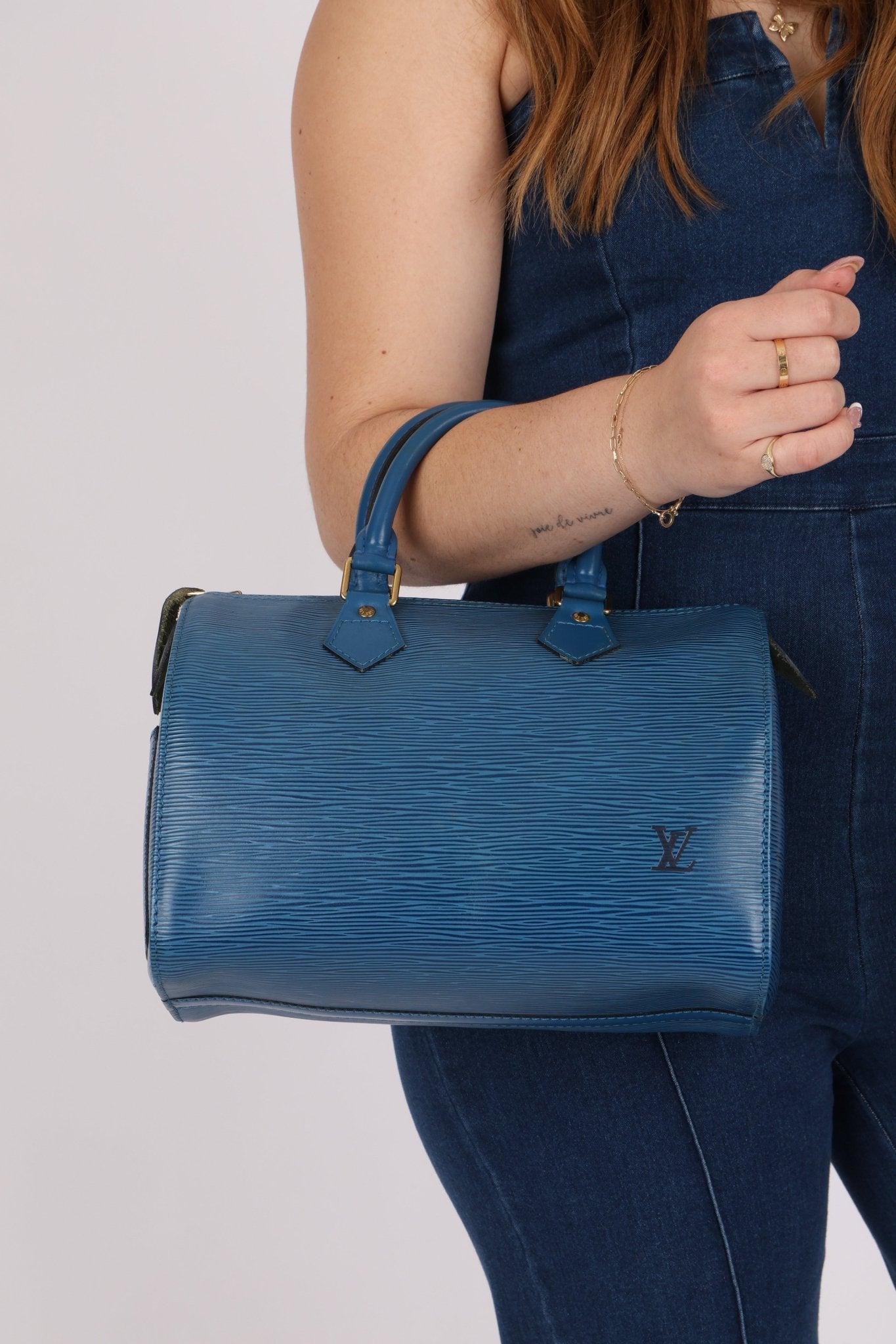 Louis Vuitton Blue Epi Speedy 30 - FashioNica