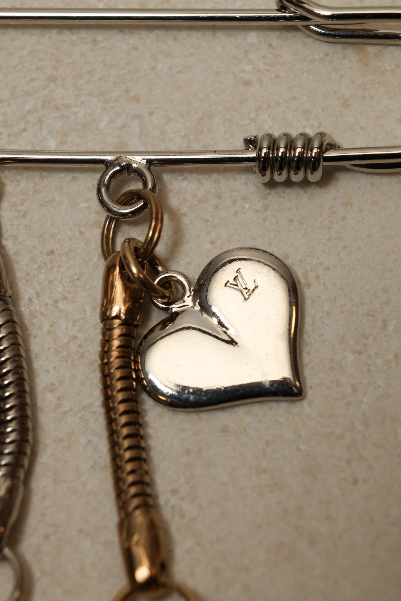 Louis Vuitton Charms Safety Pin Brooch - FashioNica