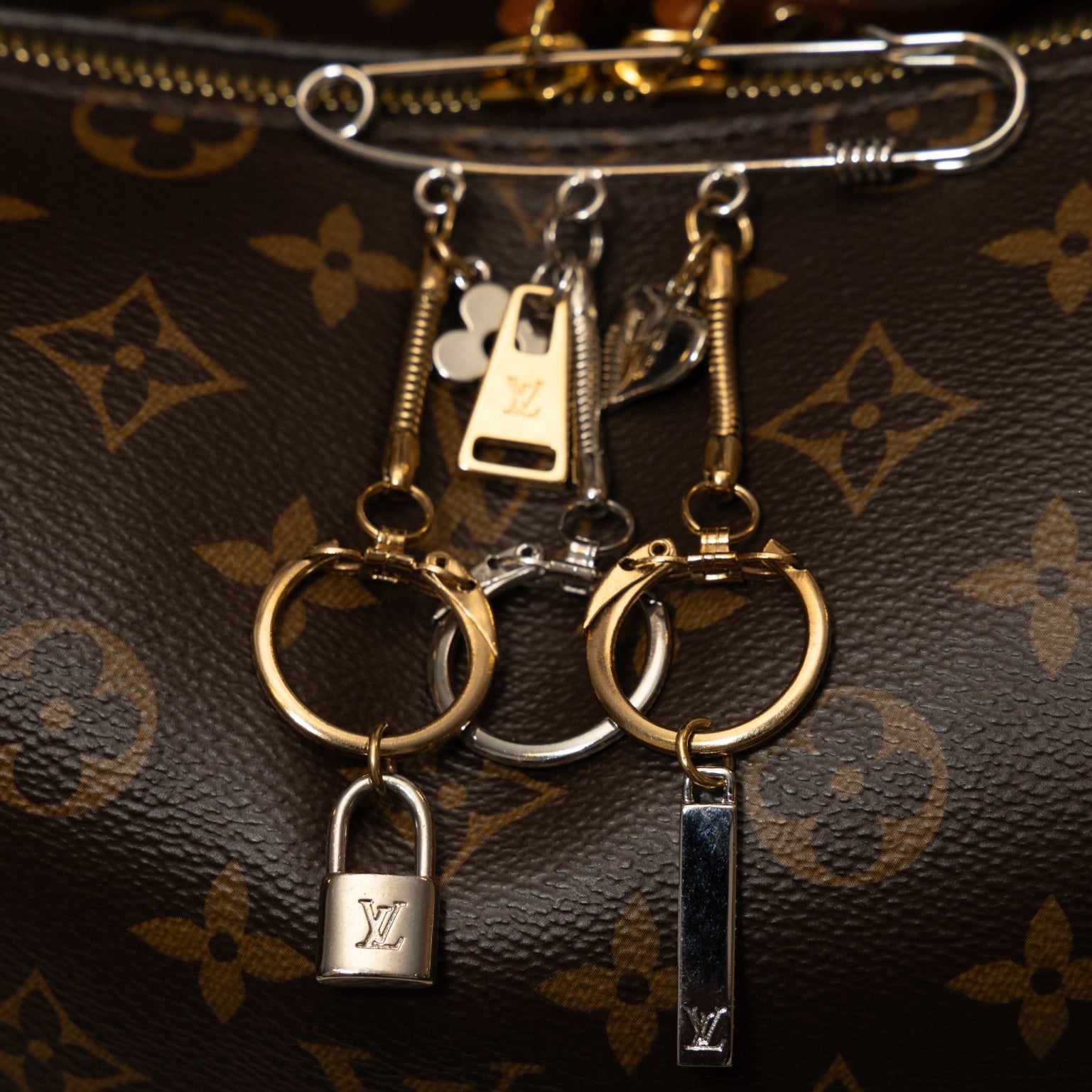 Louis Vuitton Charms Safety Pin Brooch - FashioNica