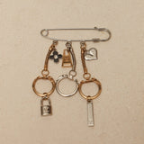 Louis Vuitton Charms Safety Pin Brooch - FashioNica