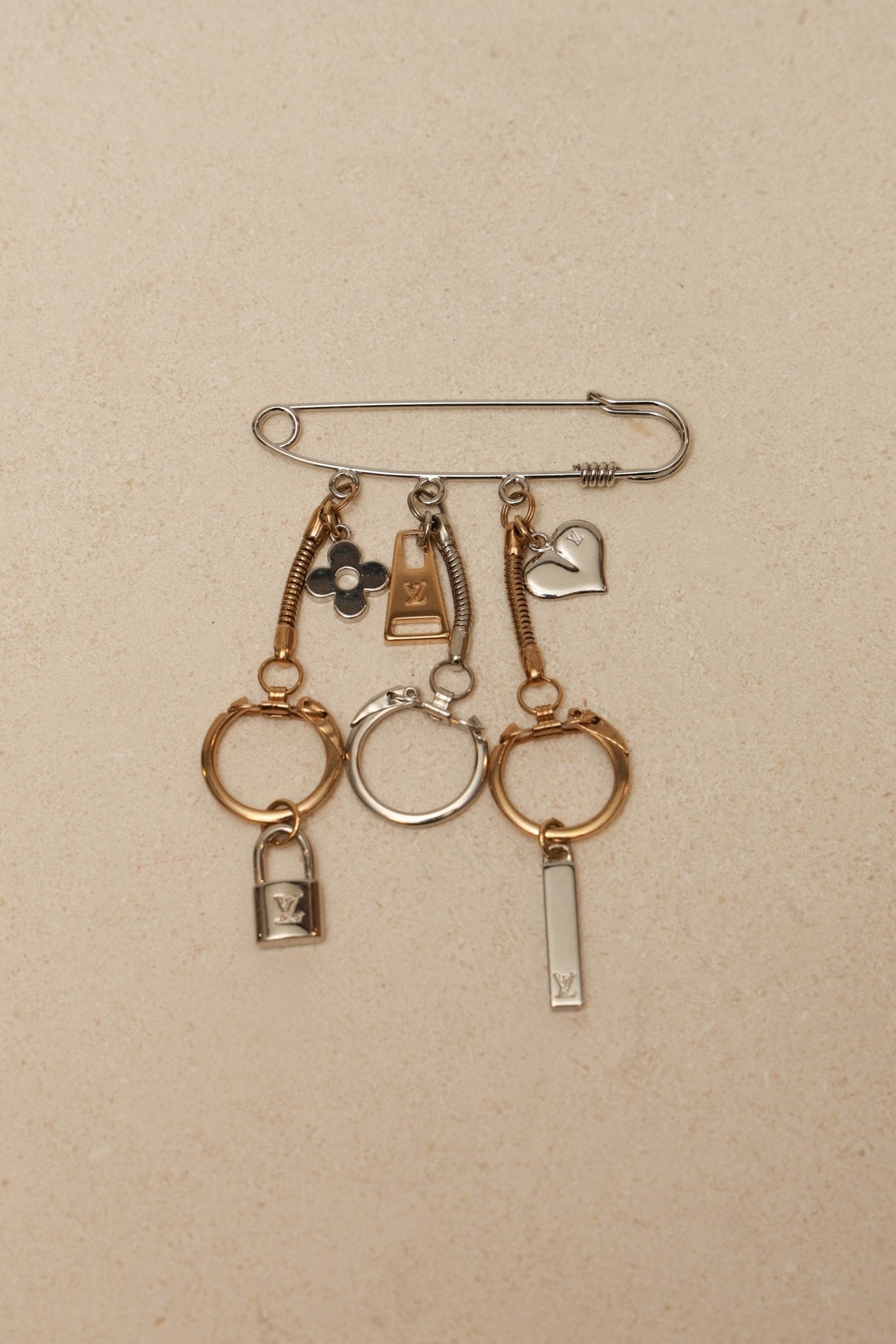 Louis Vuitton Charms Safety Pin Brooch - FashioNica