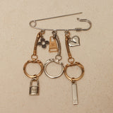 Louis Vuitton Charms Safety Pin Brooch - FashioNica