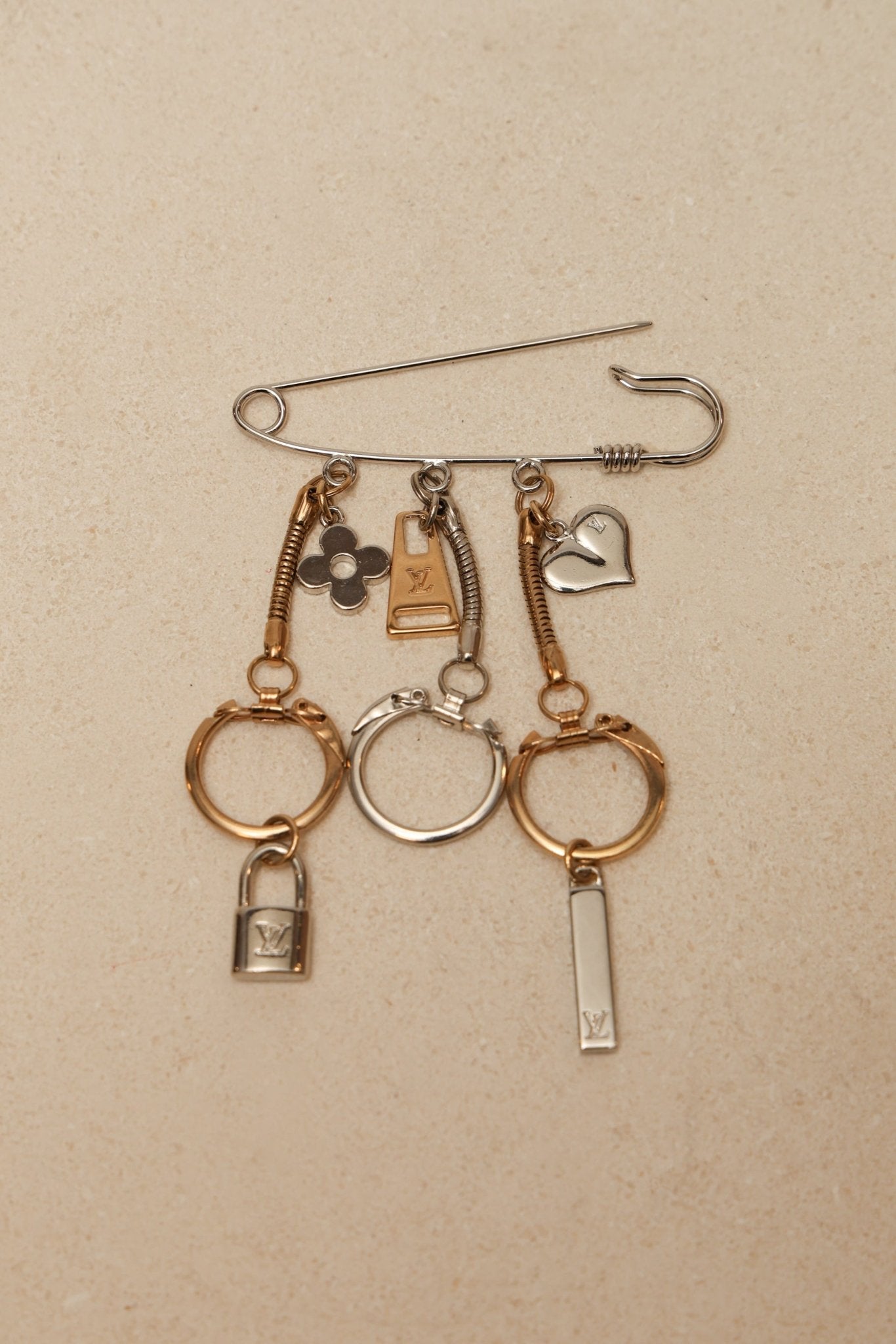 Louis Vuitton Charms Safety Pin Brooch - FashioNica