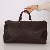 Louis Vuitton Chocolate Leather Monogram Revelation Keepall Bandouliere 45 - FashioNica