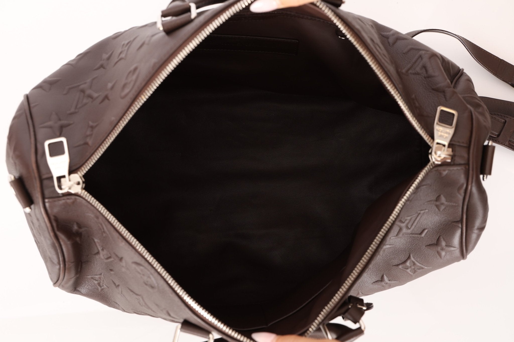 Louis Vuitton Chocolate Leather Monogram Revelation Keepall Bandouliere 45 - FashioNica