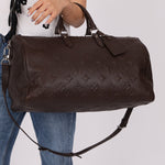 Louis Vuitton Chocolate Leather Monogram Revelation Keepall Bandouliere 45 - FashioNica
