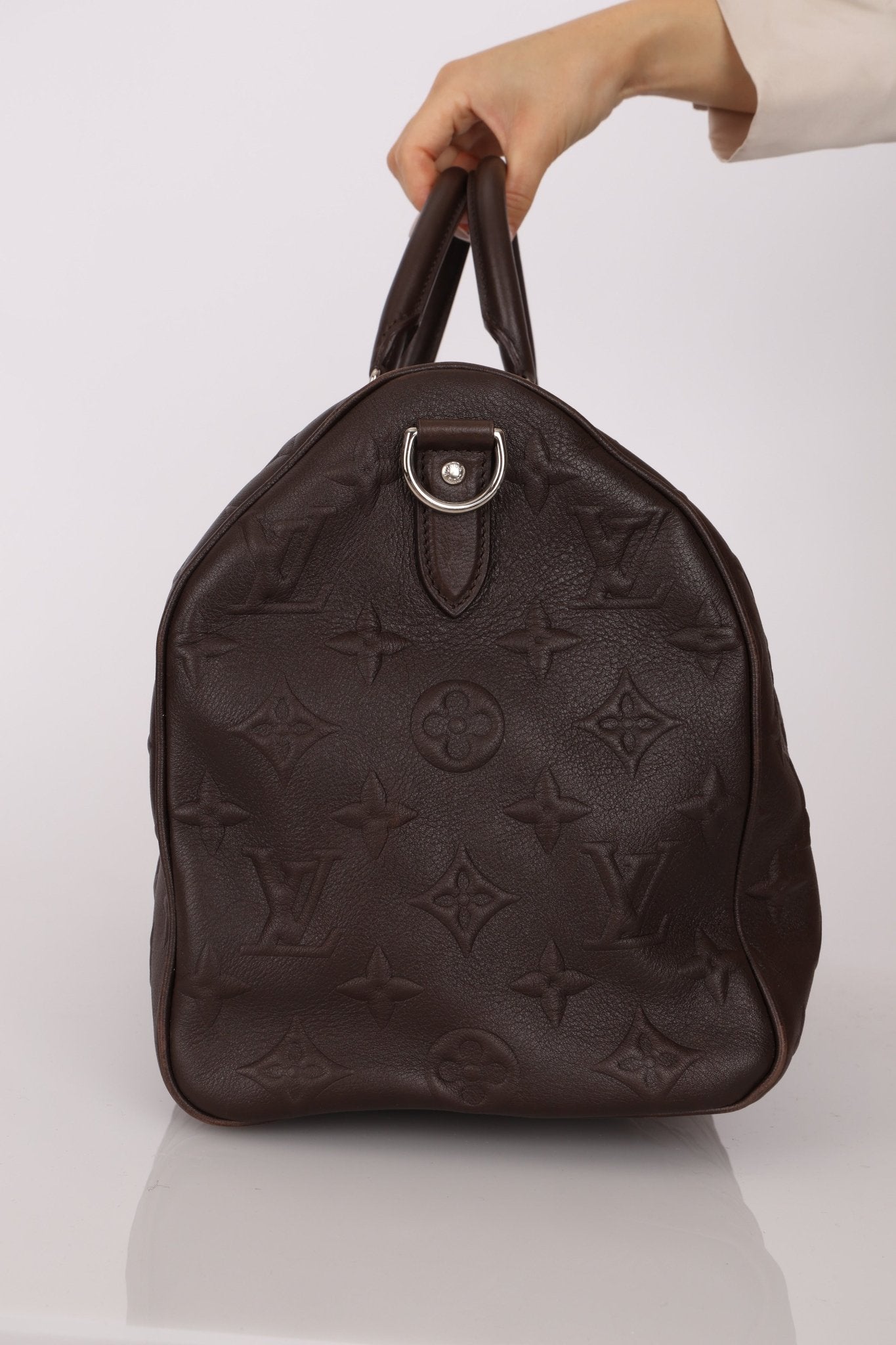 Louis Vuitton Chocolate Leather Monogram Revelation Keepall Bandouliere 45 - FashioNica