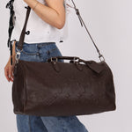 Louis Vuitton Chocolate Leather Monogram Revelation Keepall Bandouliere 45 - FashioNica