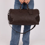 Louis Vuitton Chocolate Leather Monogram Revelation Keepall Bandouliere 45 - FashioNica
