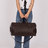 Louis Vuitton Chocolate Leather Monogram Revelation Keepall Bandouliere 45 - FashioNica