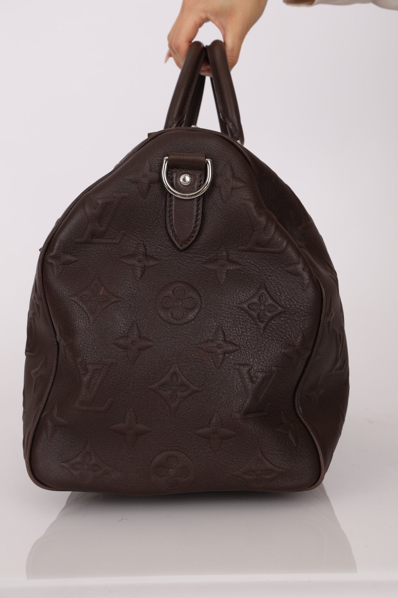 Louis Vuitton Chocolate Leather Monogram Revelation Keepall Bandouliere 45 - FashioNica