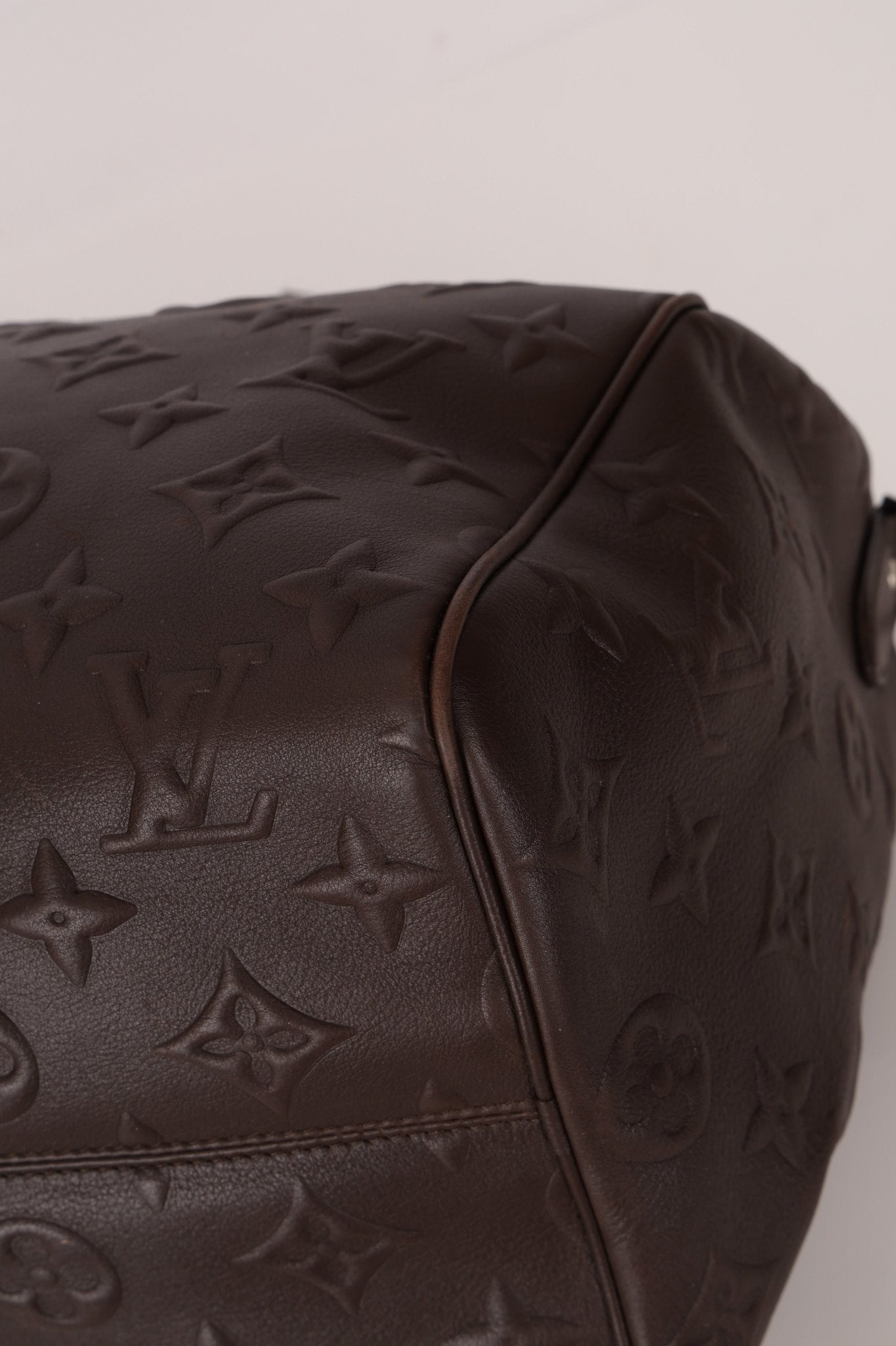 Louis Vuitton Chocolate Leather Monogram Revelation Keepall Bandouliere 45 - FashioNica