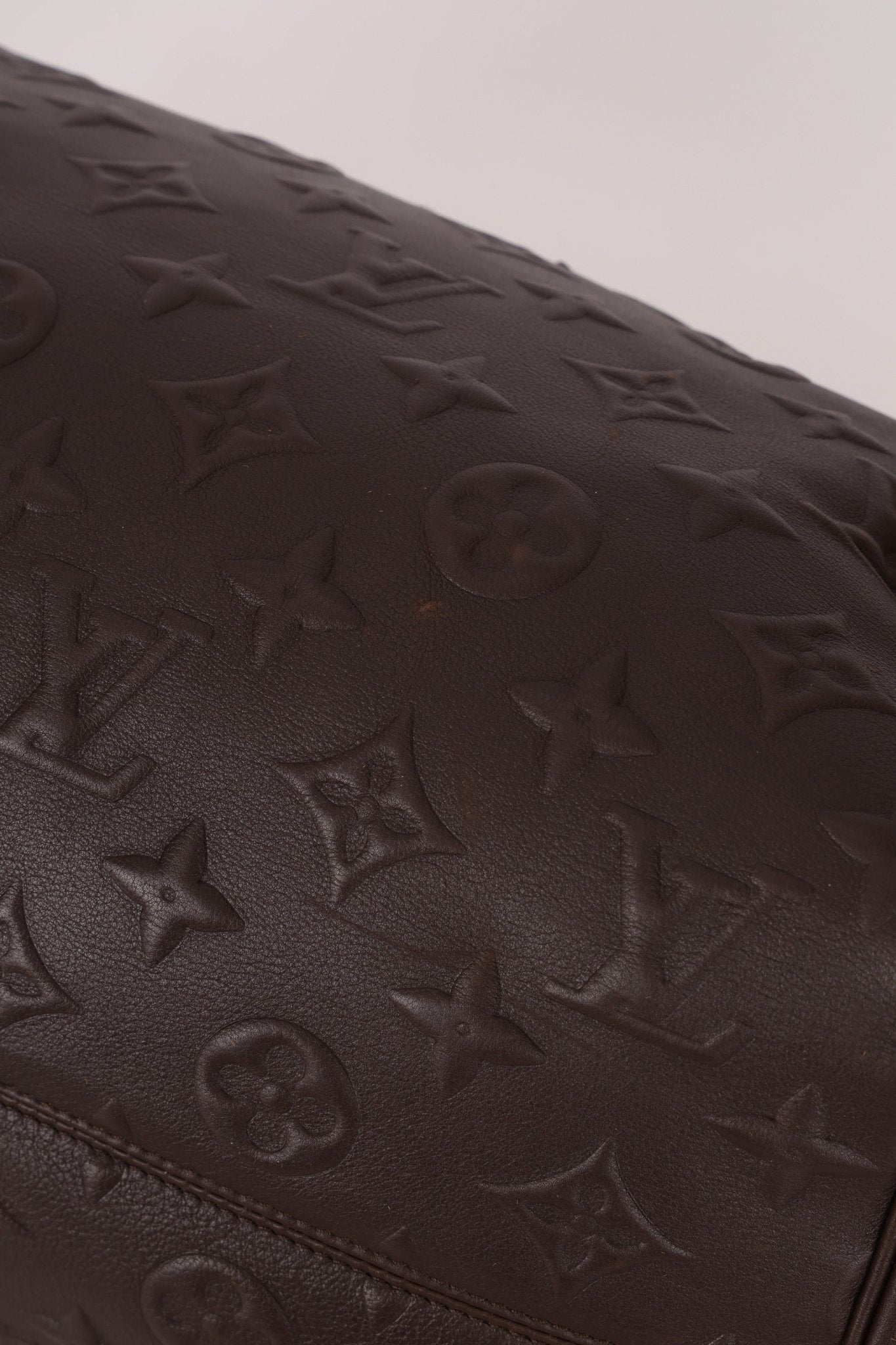 Louis Vuitton Chocolate Leather Monogram Revelation Keepall Bandouliere 45 - FashioNica