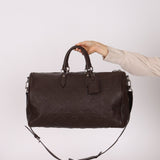 Louis Vuitton Chocolate Leather Monogram Revelation Keepall Bandouliere 45 - FashioNica