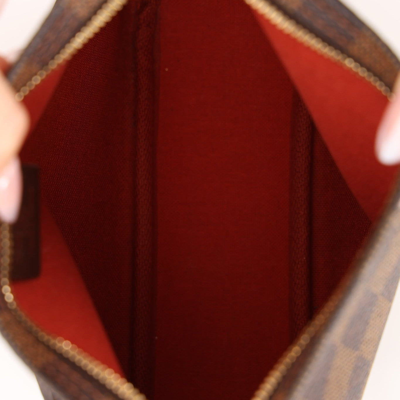 Louis Vuitton Damier Ebene Trousse Make Up Bag Pochette - FashioNica