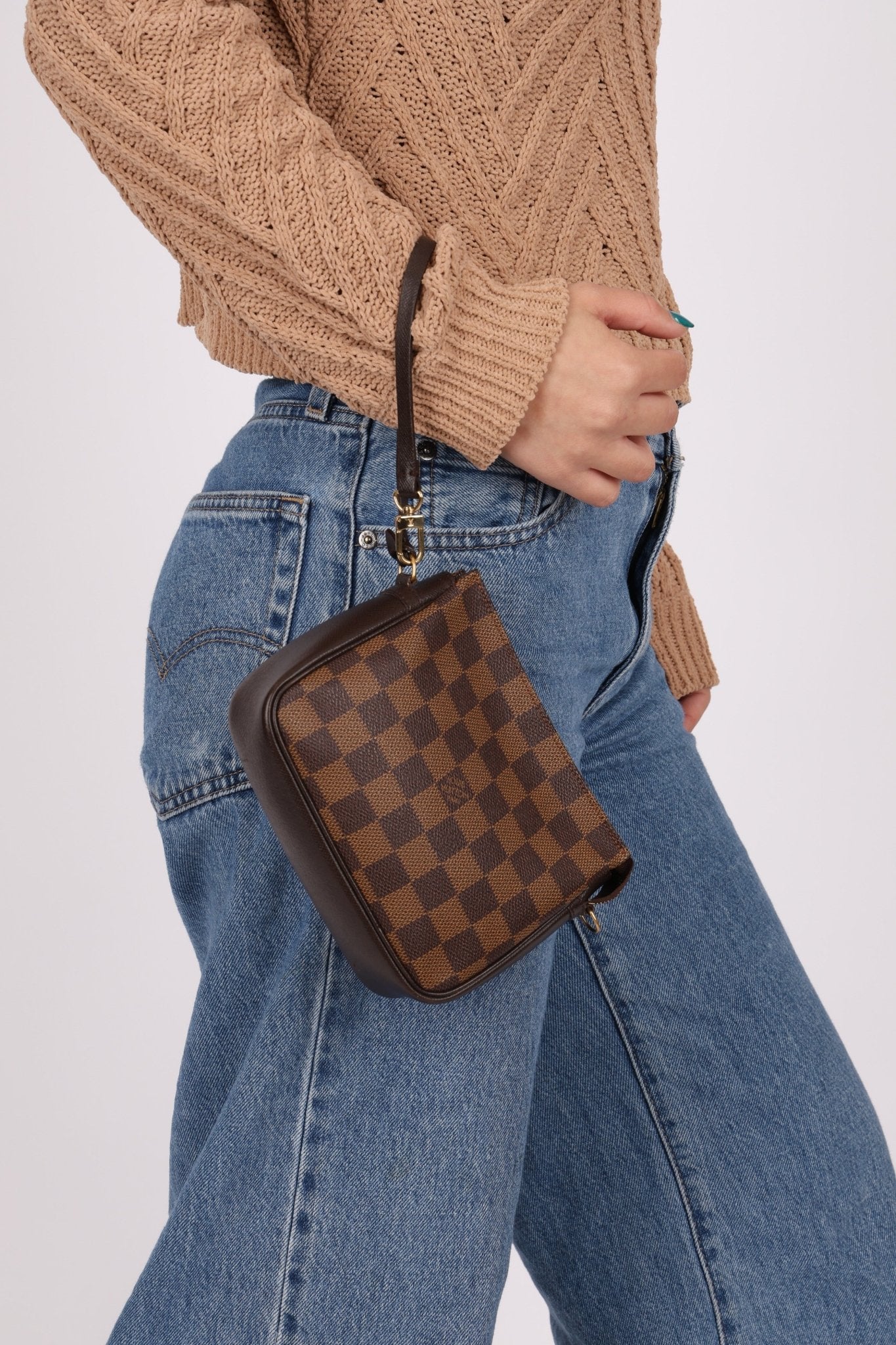 Louis Vuitton Damier Ebene Trousse Make Up Bag Pochette - FashioNica