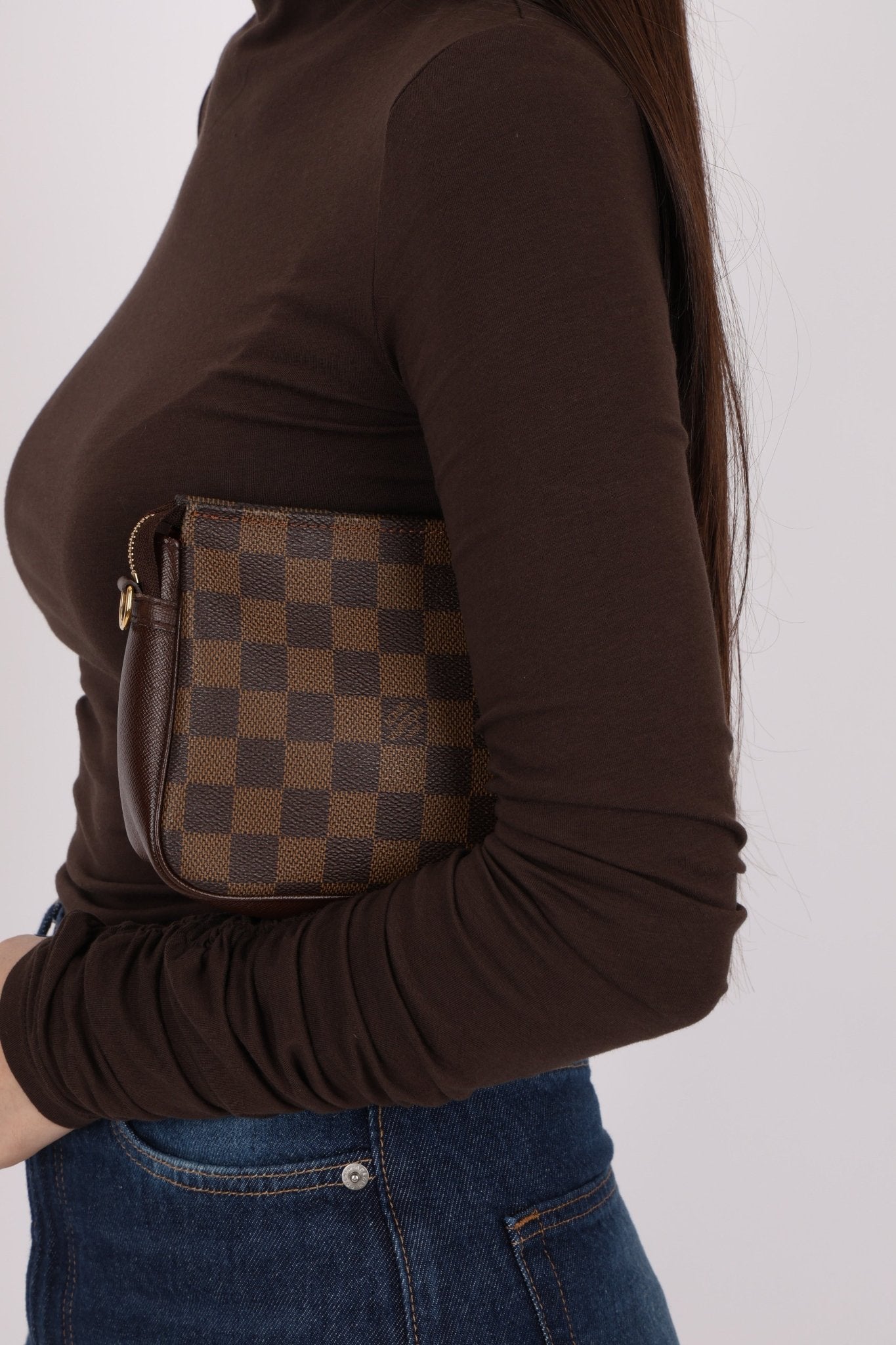 Louis Vuitton Damier Ebene Trousse Make Up Bag Pochette - FashioNica
