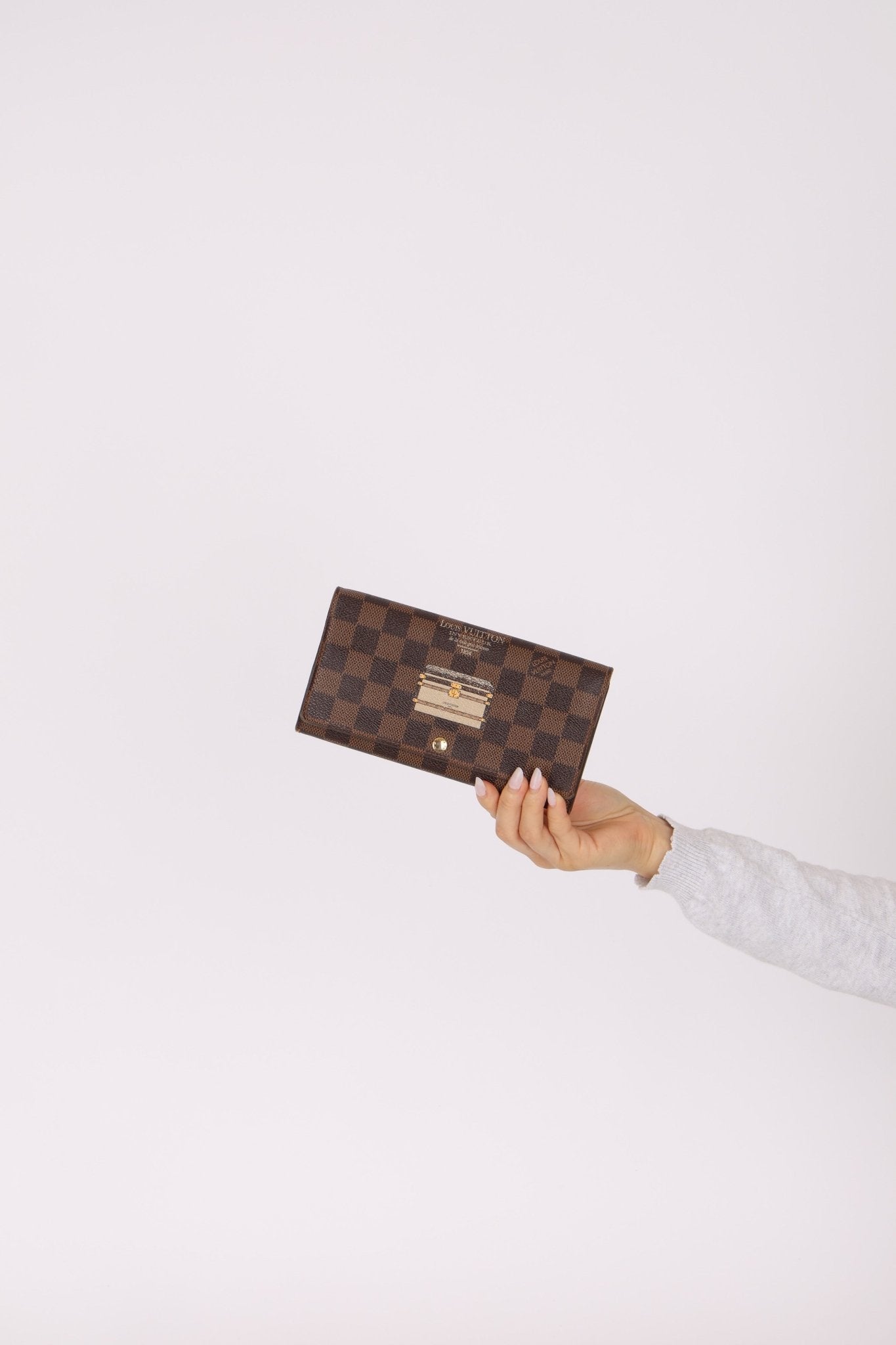 Louis Vuitton Damier Ebene Trunk Portefeuille Sarah Folded Wallet - FashioNica