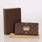 Louis Vuitton Damier Ebene Trunk Portefeuille Sarah Folded Wallet - FashioNica