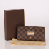 Louis Vuitton Damier Ebene Trunk Portefeuille Sarah Folded Wallet - FashioNica