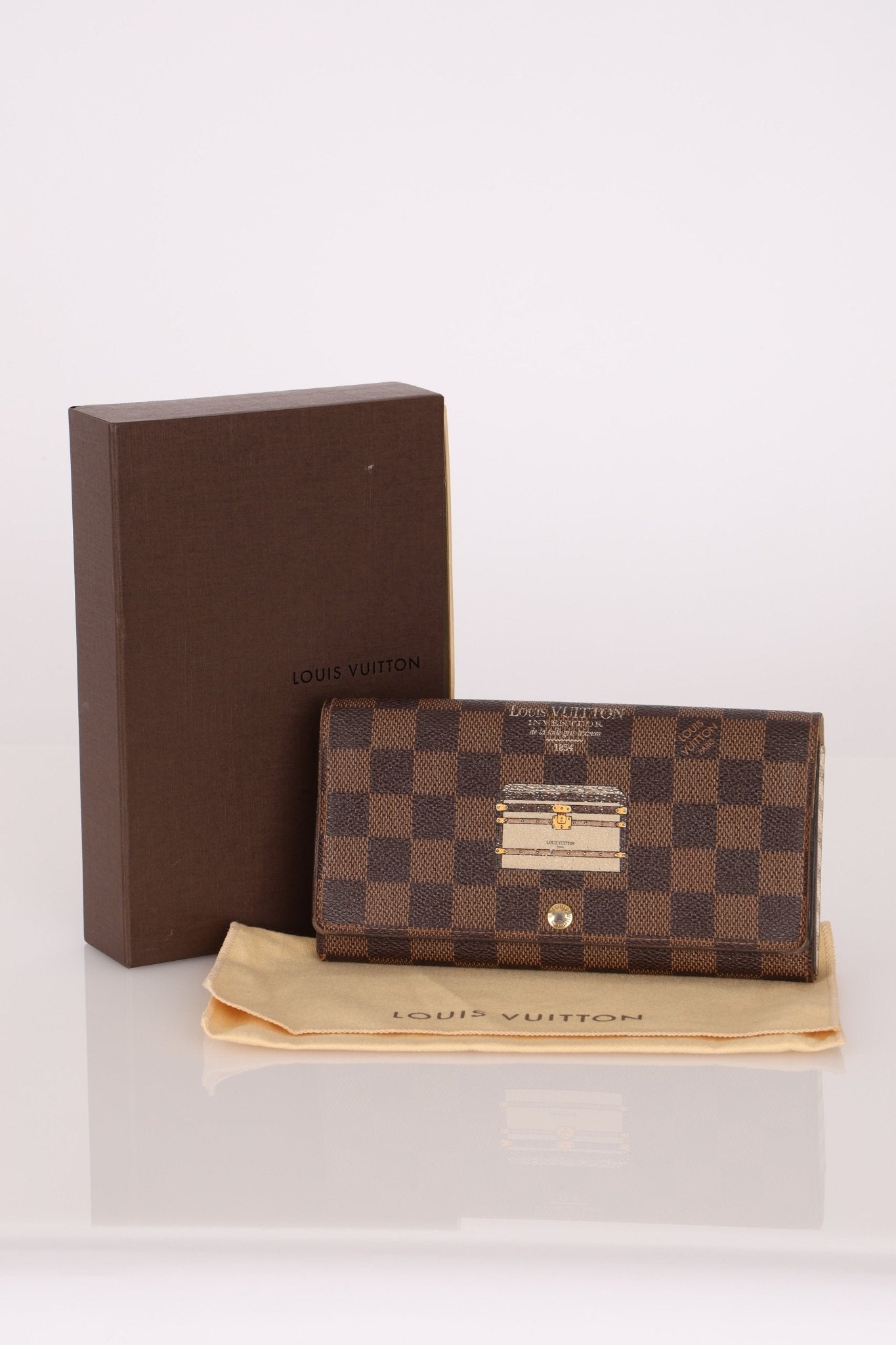 Louis Vuitton Damier Ebene Trunk Portefeuille Sarah Folded Wallet - FashioNica