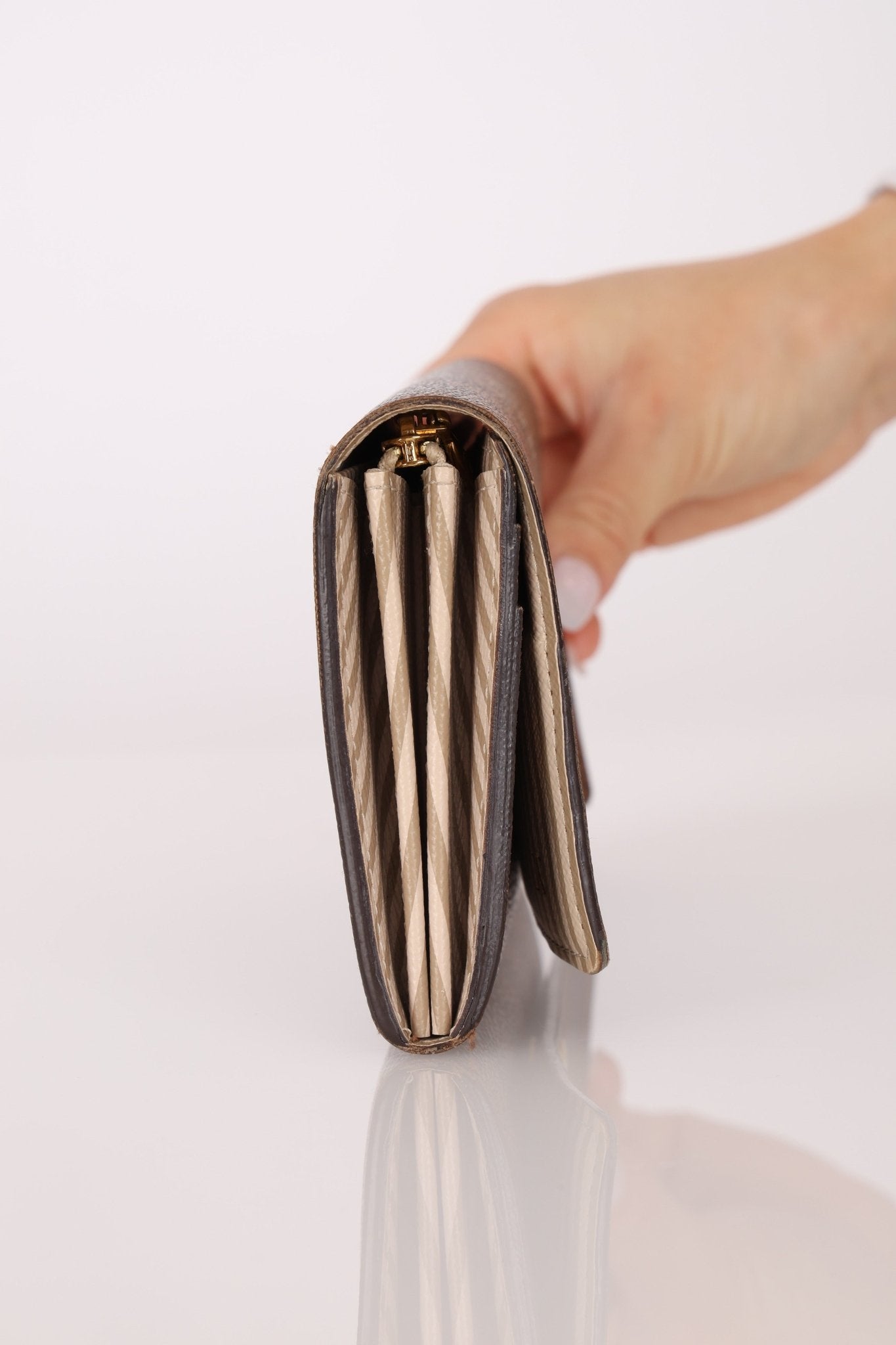 Louis Vuitton Damier Ebene Trunk Portefeuille Sarah Folded Wallet - FashioNica