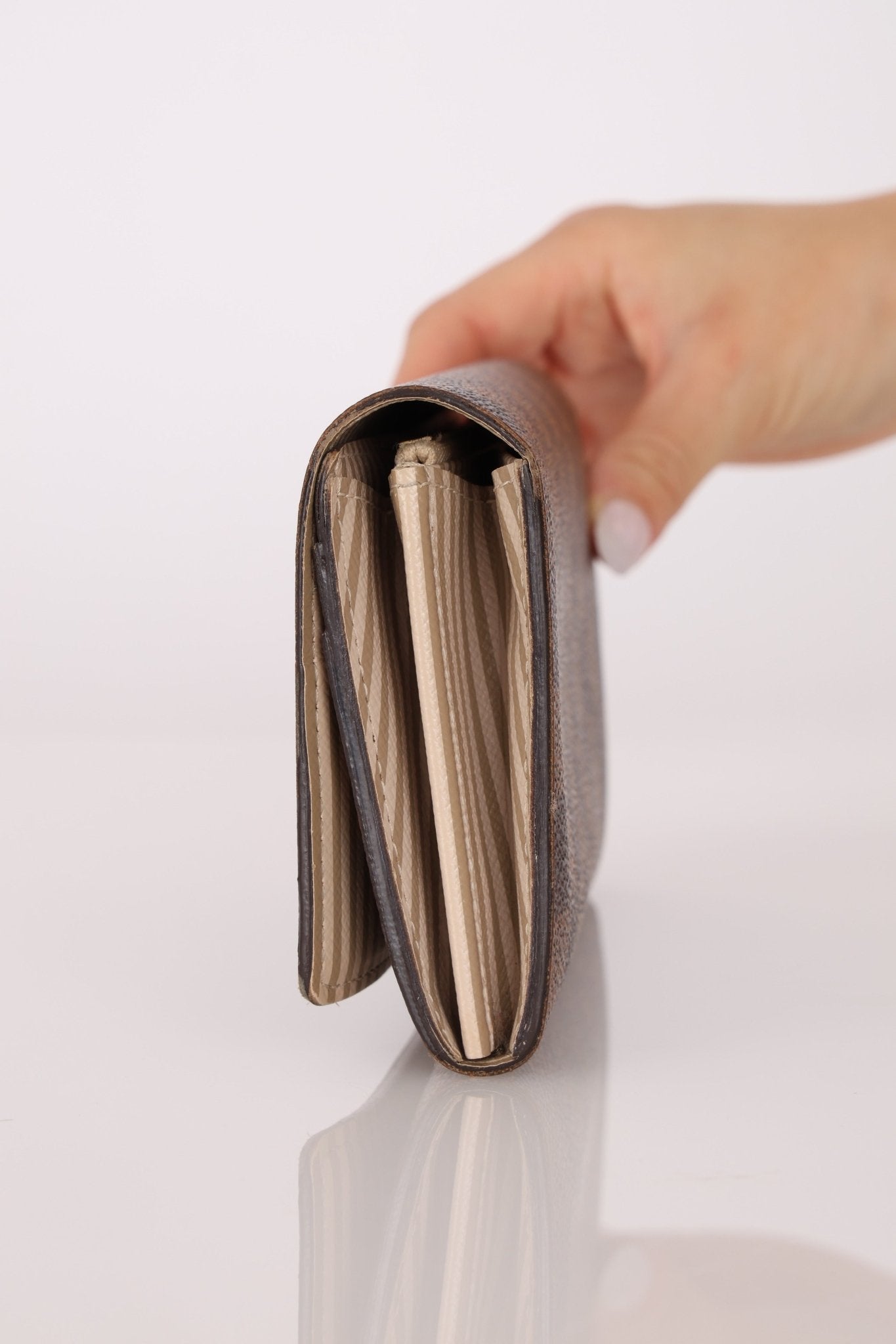 Louis Vuitton Damier Ebene Trunk Portefeuille Sarah Folded Wallet - FashioNica