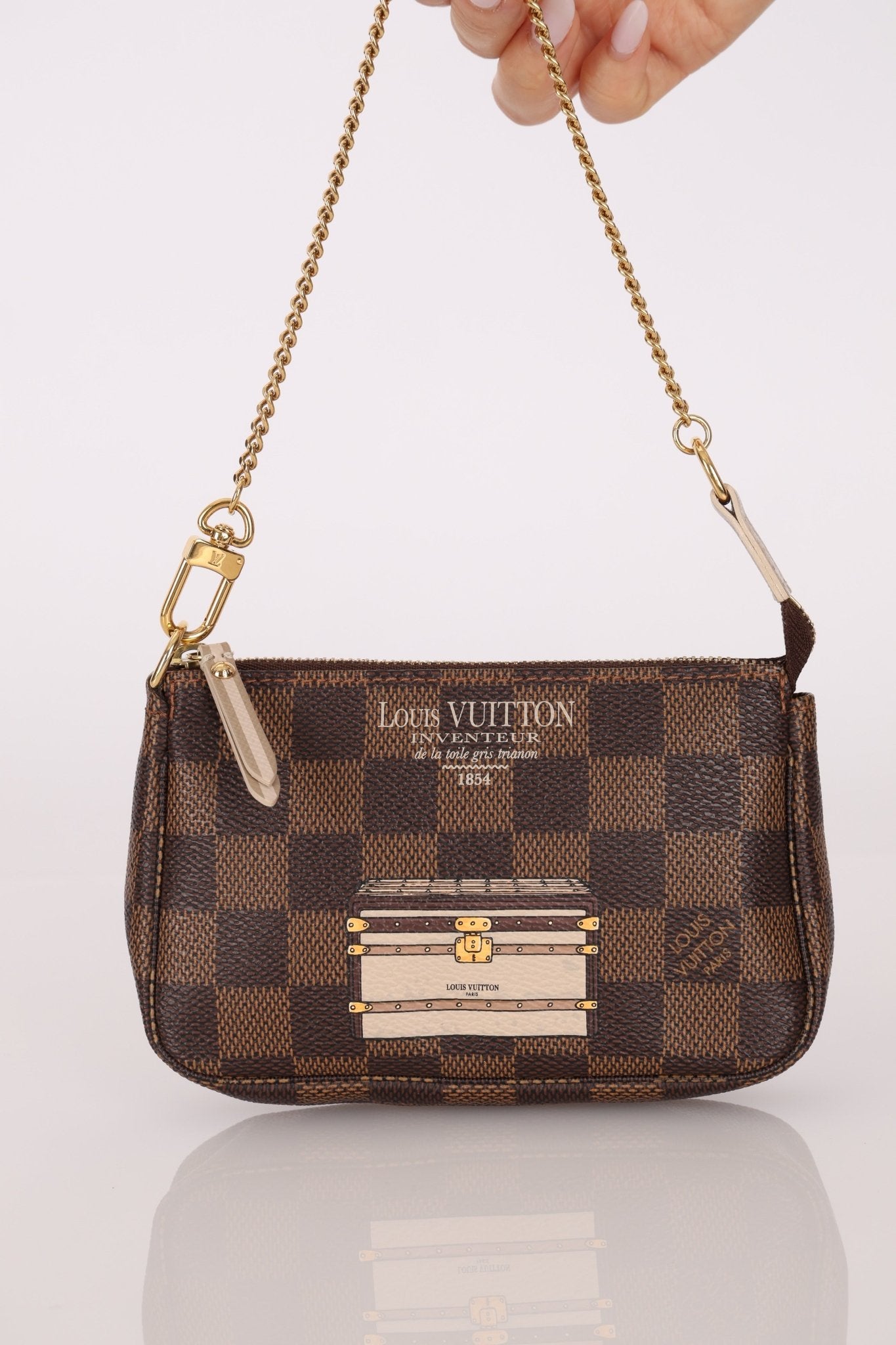Louis Vuitton Damier Ebene Trunks and Locks Mini Pochette - FashioNica