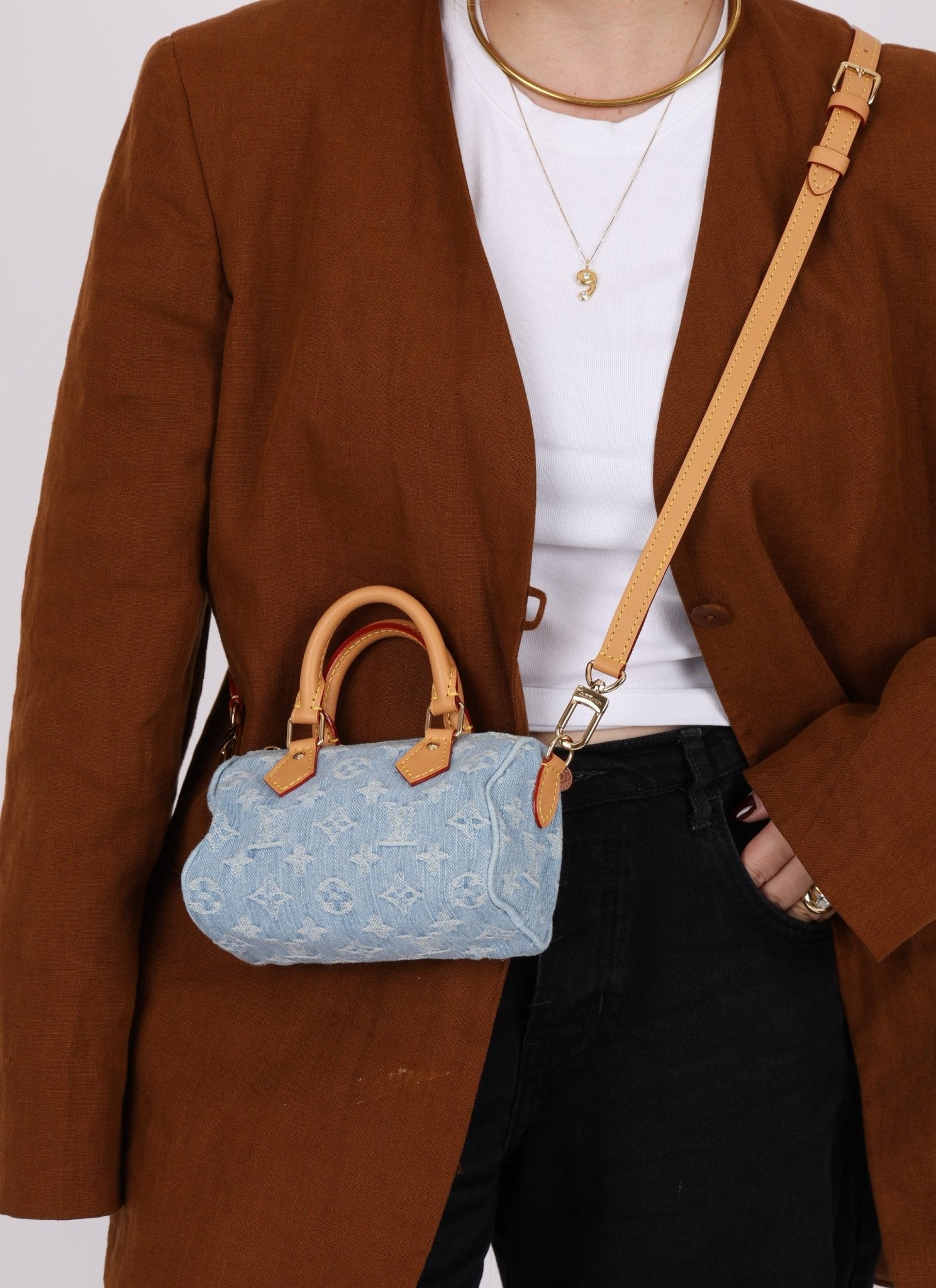 Louis Vuitton Denim Sky Nano Bandouliere Speedy - FashioNica