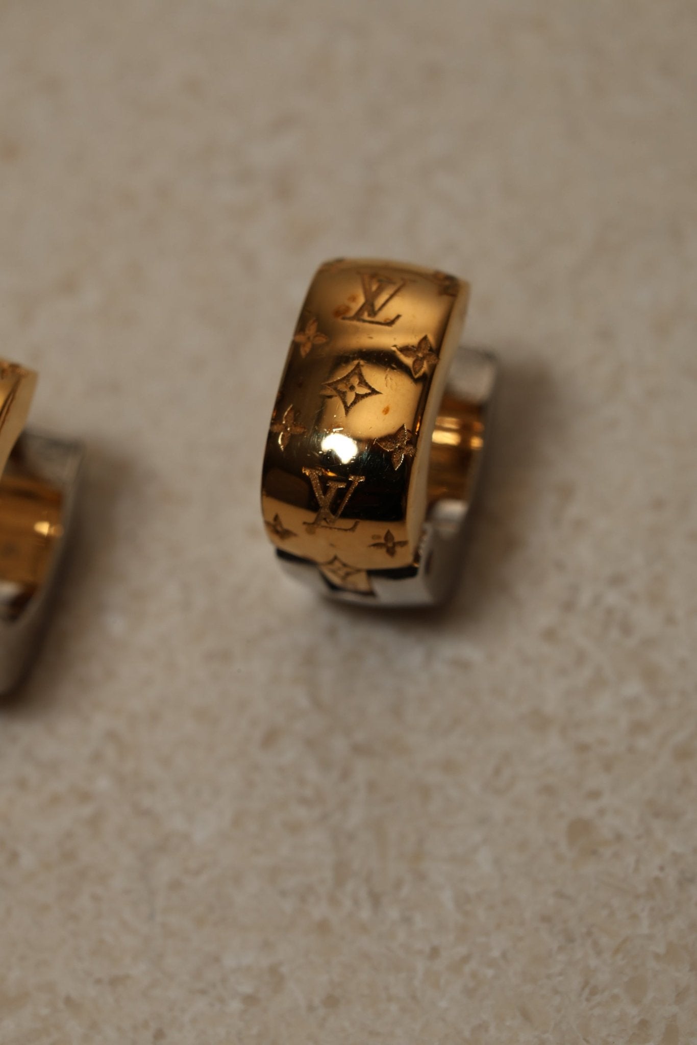 Louis Vuitton Dual Tone Monogram Huggies - FashioNica