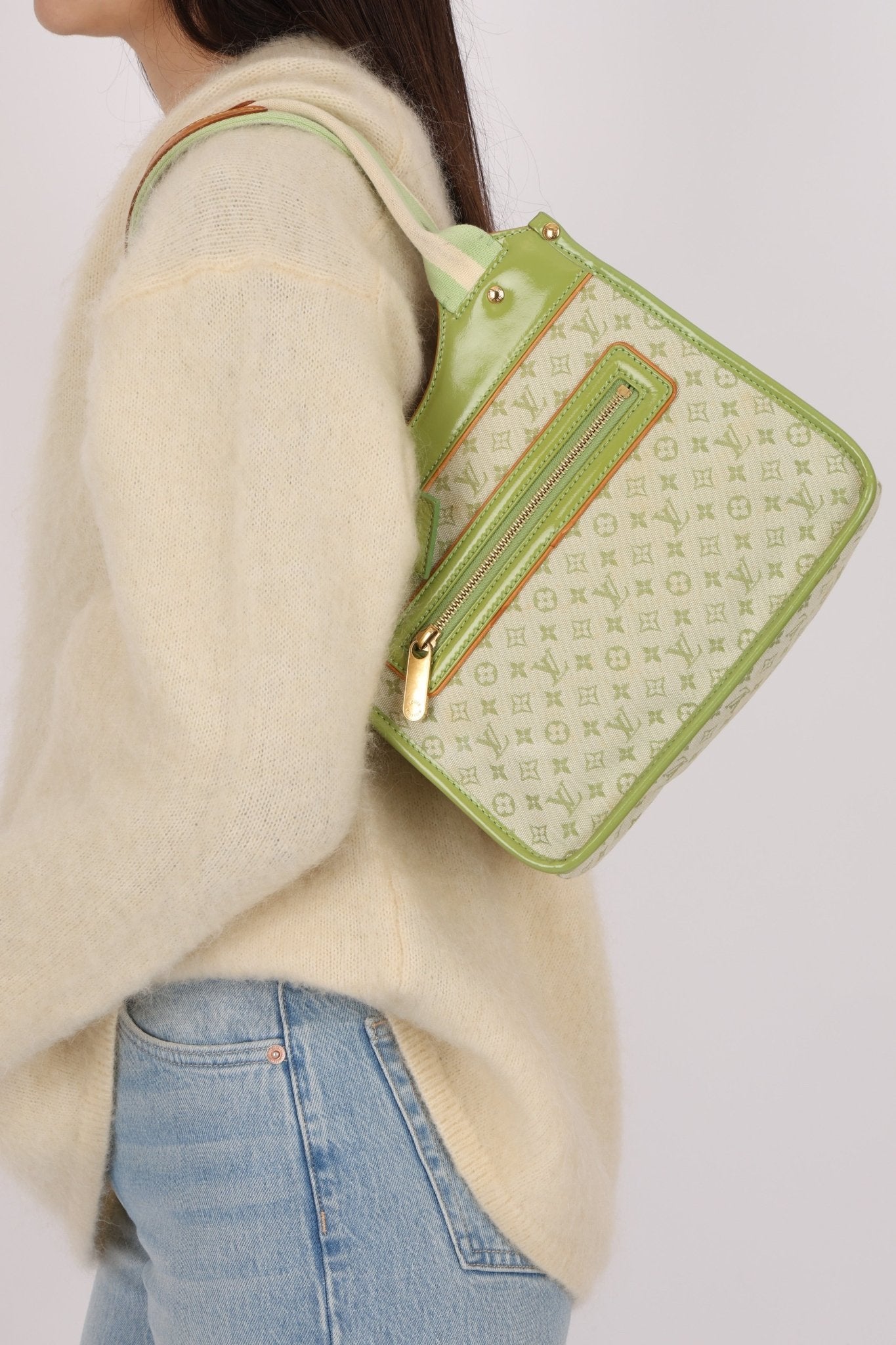 Louis Vuitton Green Monogram Mini Lin Sac Kathleen Bag - FashioNica