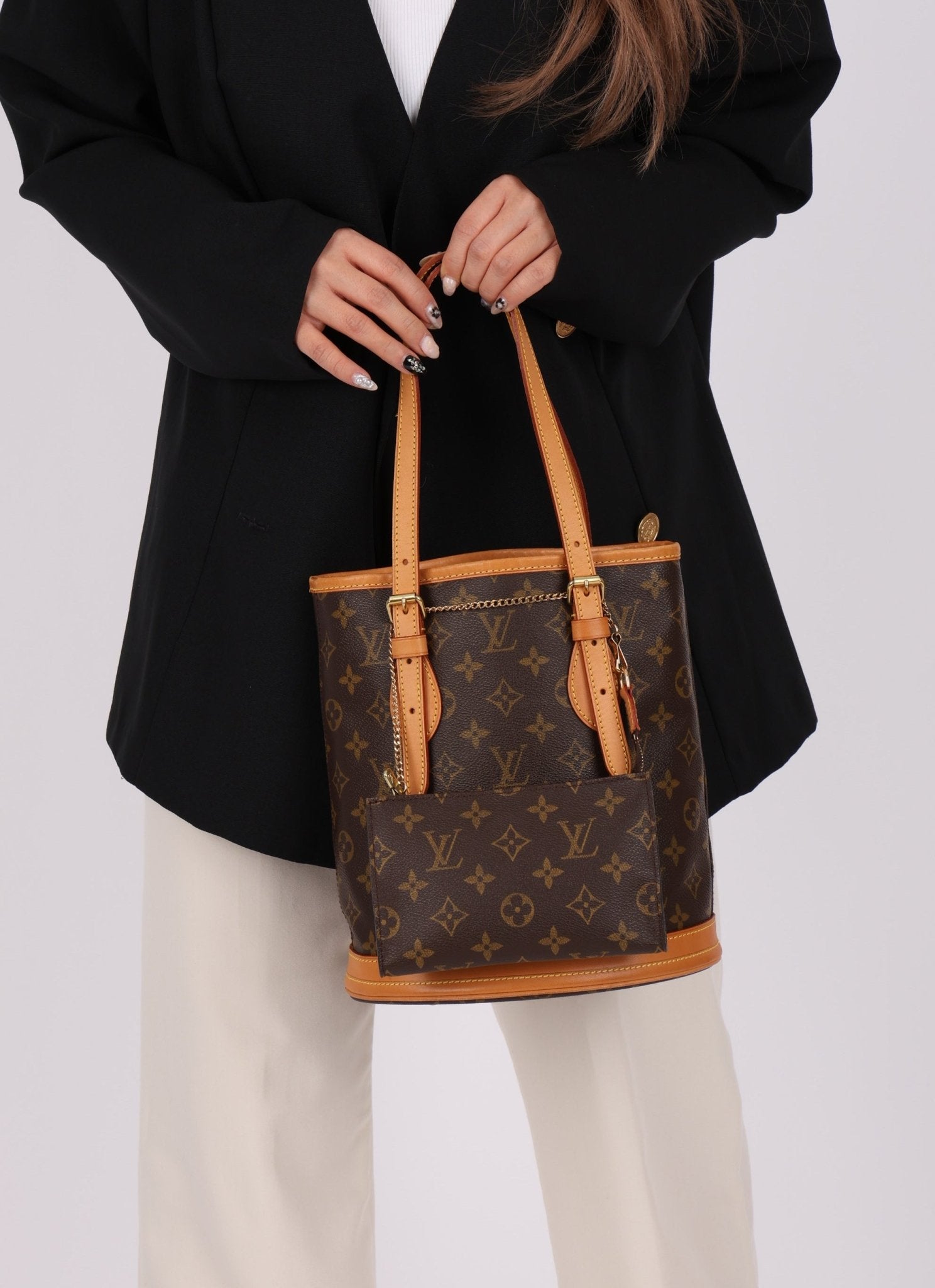 Louis Vuitton Monogram Bucket Bag with Louis Vuitton Mini Pouch - FashioNica